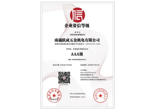 AAA 级企业资信等级